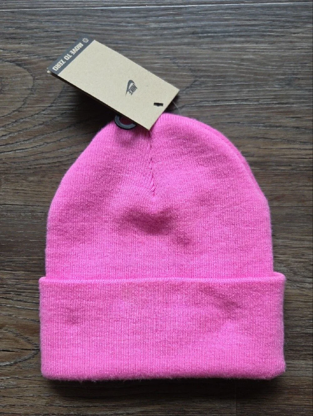 Nwt Nike Hot Pink Cuffed Beanie with White Swoosh